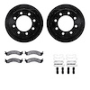 8412-40006 Drilled/Slotted Brake Rotors with Ultimate-Duty Brake Pads Kit & Hardware [Black], 2000-2002 Mopar, Position: Front - image 1