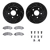 8412-40010 Drilled/Slotted Brake Rotors with Ultimate-Duty Brake Pads Kit & Hardware [Black], 2006-2018 Mopar, Position: Front - image 1