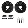8412-40011 Drilled/Slotted Brake Rotors with Ultimate-Duty Brake Pads Kit & Hardware [Black], 2002-2018 Mopar, Position: Rear - image 1