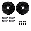 8412-40012 Drilled/Slotted Brake Rotors with Ultimate-Duty Brake Pads Kit & Hardware [Black], 2003-2003 Mopar, Position: Front - image 1