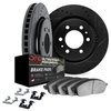 8412-40014 Drilled/Slotted Brake Rotors with Ultimate-Duty Brake Pads Kit & Hardware [Black], 2003-2003 Mopar, Position: Front - image 2