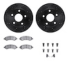 8412-40018 Drilled/Slotted Brake Rotors with Ultimate-Duty Brake Pads Kit & Hardware [Black], 2005-2010 Multiple Makes/Models, P - image 1