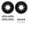 8412-40021 Drilled/Slotted Brake Rotors with Ultimate-Duty Brake Pads Kit & Hardware [Black], 2009-2018 Mopar, Position: Front - image 1