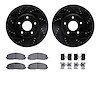 8412-40022 Drilled/Slotted Brake Rotors with Ultimate-Duty Brake Pads Kit & Hardware [Black], Fits Select Multiple Makes/Models, - image 1