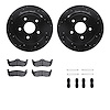 8412-42002 Drilled/Slotted Brake Rotors with Ultimate-Duty Brake Pads Kit & Hardware [Black], 2005-2010 Mopar, Position: Rear - image 1