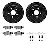 8412-42007 Drilled/Slotted Brake Rotors with Ultimate-Duty Brake Pads Kit & Hardware [Black], Fits Select Mopar, Position: Rear - image 1