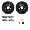 8412-42009 Drilled/Slotted Brake Rotors with Ultimate-Duty Brake Pads Kit & Hardware [Black], Fits Select Mopar, Position: Front - image 1