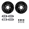 8412-42014 Drilled/Slotted Brake Rotors with Ultimate-Duty Brake Pads Kit & Hardware [Black], Fits Select Mopar, Position: Rear - image 1