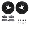 8412-42028 Drilled/Slotted Brake Rotors with Ultimate-Duty Brake Pads Kit & Hardware [Black], 2011-2012 Mopar, Position: Front - image 1