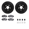 8412-42043 Drilled/Slotted Brake Rotors with Ultimate-Duty Brake Pads Kit & Hardware [Black], 2012-2018 Mopar, Position: Front - image 1