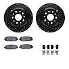 8412-42047 Drilled/Slotted Brake Rotors with Ultimate-Duty Brake Pads Kit & Hardware [Black], Fits Select Mopar, Position: Rear - image 1