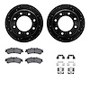 8412-46006 Drilled/Slotted Brake Rotors with Ultimate-Duty Brake Pads Kit & Hardware [Black], 2000-2011 GM, Position: Rear - image 1