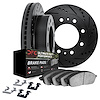 8412-48008 Drilled/Slotted Brake Rotors with Ultimate-Duty Brake Pads Kit & Hardware [Black], 1988-1996 GM, Position: Front - image 1