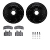 8412-48014 Drilled/Slotted Brake Rotors with Ultimate-Duty Brake Pads Kit & Hardware [Black], 1992-2002 GM, Position: Front - image 1