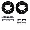 8412-48030 Drilled/Slotted Brake Rotors with Ultimate-Duty Brake Pads Kit & Hardware [Black], 2001-2010 GM, Position: Rear - image 1