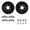 8412-48031 Drilled/Slotted Brake Rotors with Ultimate-Duty Brake Pads Kit & Hardware [Black], 2006-2009 GM, Position: Front - image 1