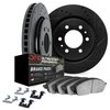 8412-48031 Drilled/Slotted Brake Rotors with Ultimate-Duty Brake Pads Kit & Hardware [Black], 2006-2009 GM, Position: Front - image 2