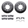 8412-48032 Drilled/Slotted Brake Rotors with Ultimate-Duty Brake Pads Kit & Hardware [Black], 2003-2005 GM, Position: Rear - image 1