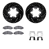 8412-48034 Drilled/Slotted Brake Rotors with Ultimate-Duty Brake Pads Kit & Hardware [Black], 2004-2008 GM, Position: Front - image 1