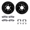8412-48038 Drilled/Slotted Brake Rotors with Ultimate-Duty Brake Pads Kit & Hardware [Black], 2006-2009 GM, Position: Front - image 1