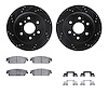 8412-48039 Drilled/Slotted Brake Rotors with Ultimate-Duty Brake Pads Kit & Hardware [Black], 2007-2014 GM, Position: Rear - image 1