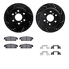 8412-48040 Drilled/Slotted Brake Rotors with Ultimate-Duty Brake Pads Kit & Hardware [Black], 2014-2020 GM, Position: Rear - image 1