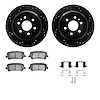 8412-48047 Drilled/Slotted Brake Rotors with Ultimate-Duty Brake Pads Kit & Hardware [Black], 2015-2020 GM, Position: Rear - image 1