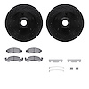 8412-54005 Drilled/Slotted Brake Rotors with Ultimate-Duty Brake Pads Kit & Hardware [Black], 1973-1985 Ford/Lincoln/Mercury/Maz - image 1