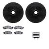 8412-54006 Drilled/Slotted Brake Rotors with Ultimate-Duty Brake Pads Kit & Hardware [Black], 1986-1993 Ford/Lincoln/Mercury/Maz - image 1