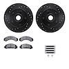 8412-54018 Drilled/Slotted Brake Rotors with Ultimate-Duty Brake Pads Kit & Hardware [Black], 1986-1992 Ford/Lincoln/Mercury/Maz - image 1