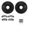 8412-54020 Drilled/Slotted Brake Rotors with Ultimate-Duty Brake Pads Kit & Hardware [Black], 1993-1994 Ford/Lincoln/Mercury/Maz - image 1