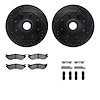 8412-54025 Drilled/Slotted Brake Rotors with Ultimate-Duty Brake Pads Kit & Hardware [Black], 2000-2004 Ford/Lincoln/Mercury/Maz - image 1