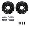 8412-54037 Drilled/Slotted Brake Rotors with Ultimate-Duty Brake Pads Kit & Hardware [Black], 1997-2004 Ford/Lincoln/Mercury/Maz - image 1