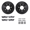8412-54038 Drilled/Slotted Brake Rotors with Ultimate-Duty Brake Pads Kit & Hardware [Black], 1997-2004 Ford/Lincoln/Mercury/Maz - image 1