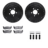 8412-55001 Drilled/Slotted Brake Rotors with Ultimate-Duty Brake Pads Kit & Hardware [Black], 2003-2011 Ford/Lincoln/Mercury/Maz - image 1