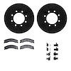 8412-67007 Drilled/Slotted Brake Rotors with Ultimate-Duty Brake Pads Kit & Hardware [Black], 2012-2021 Infiniti/Nissan, Positio - image 1