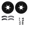 8412-67008 Drilled/Slotted Brake Rotors with Ultimate-Duty Brake Pads Kit & Hardware [Black], Fits Select Infiniti/Nissan, Posit - image 1