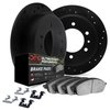 8412-76002 Drilled/Slotted Brake Rotors with Ultimate-Duty Brake Pads Kit & Hardware [Black], 1979-1980 Lexus/Toyota/Scion, Posi - image 2