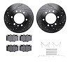 8412-76003 Drilled/Slotted Brake Rotors with Ultimate-Duty Brake Pads Kit & Hardware [Black], 1981-1985 Lexus/Toyota/Scion, Posi - image 1