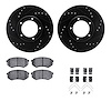 8412-76010 Drilled/Slotted Brake Rotors with Ultimate-Duty Brake Pads Kit & Hardware [Black], 1995-2004 Lexus/Toyota/Scion, Posi - image 1