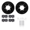 8412-76017 Drilled/Slotted Brake Rotors with Ultimate-Duty Brake Pads Kit & Hardware [Black], Fits Select Lexus/Toyota/Scion, Po - image 1