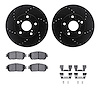 8412-76018 Drilled/Slotted Brake Rotors with Ultimate-Duty Brake Pads Kit & Hardware [Black], 2005-2015 Lexus/Toyota/Scion, Posi - image 1