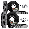 8414-40009 Drilled/Slotted Brake Rotors with Ultimate-Duty Brake Pads Kit & Hardware [Black], Fits Select Mopar, Position: Front - image 1