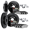 8414-42001 Drilled/Slotted Brake Rotors with Ultimate-Duty Brake Pads Kit & Hardware [Black], 2005-2010 Mopar, Position: Front a - image 1