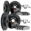 8414-42002 Drilled/Slotted Brake Rotors with Ultimate-Duty Brake Pads Kit & Hardware [Black], 2006-2010 Mopar, Position: Front a - image 1