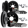 8414-54007 Drilled/Slotted Brake Rotors with Ultimate-Duty Brake Pads Kit & Hardware [Black], 1997-2004 Ford/Lincoln/Mercury/Maz - image 1