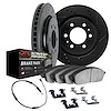 8422-47002 Drilled/Slotted Brake Rotors with Ultimate-Duty Brake Pads/Sensor & Hardware Kit [Black], Fits Select GM, Position: R - image 1