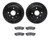 8502-01010 Drilled/Slotted Brake Rotors w/5000 Advanced Brake Pads Kit [Black], 2004-2009 Multiple Makes/Models, Position: Rear - image 1