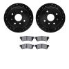 8502-01013 Drilled/Slotted Brake Rotors w/5000 Advanced Brake Pads Kit [Black], 2007-2010 Multiple Makes/Models, Position: Rear - image 1