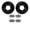 8502-01014 Drilled/Slotted Brake Rotors w/5000 Advanced Brake Pads Kit [Black], 1996-1998 Suzuki, Position: Front - image 1